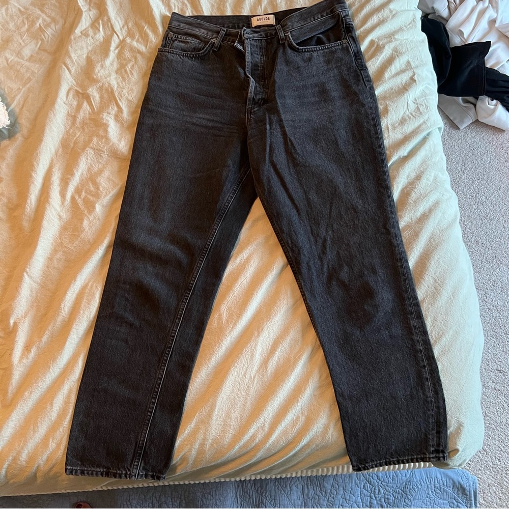 Agolde Fen Washed Black Denim Jeans